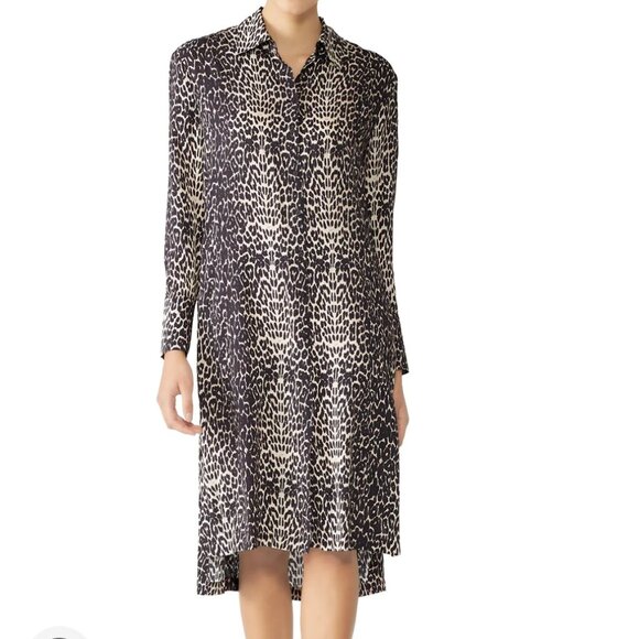 NWOT ALLSAINTS Anya Leopard Print Shirt Dress Size Small All Saints - Picture 1 of 12